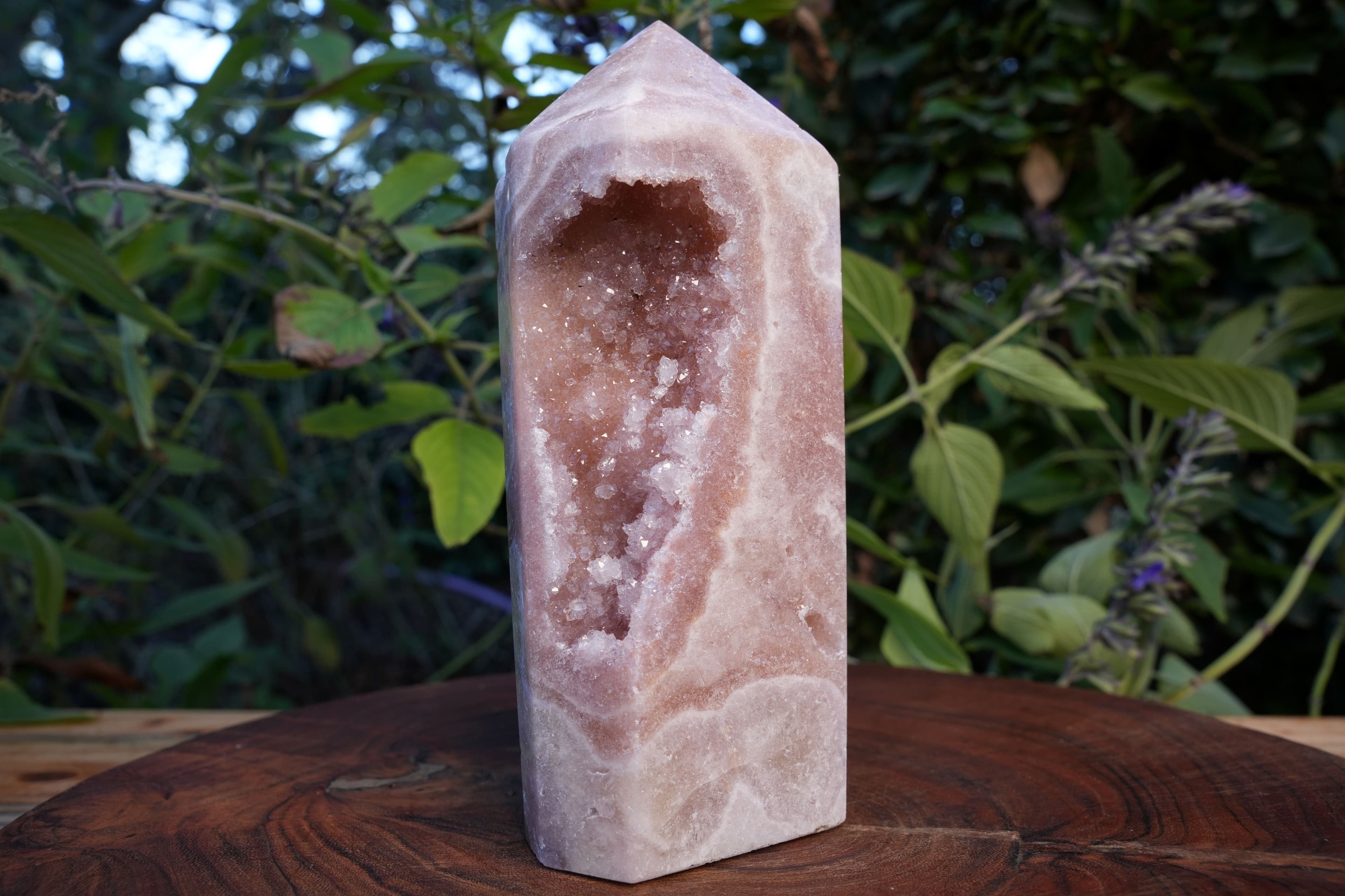 AA+ Grade Druzy Pink Amethyst Tower | Reiki Infused