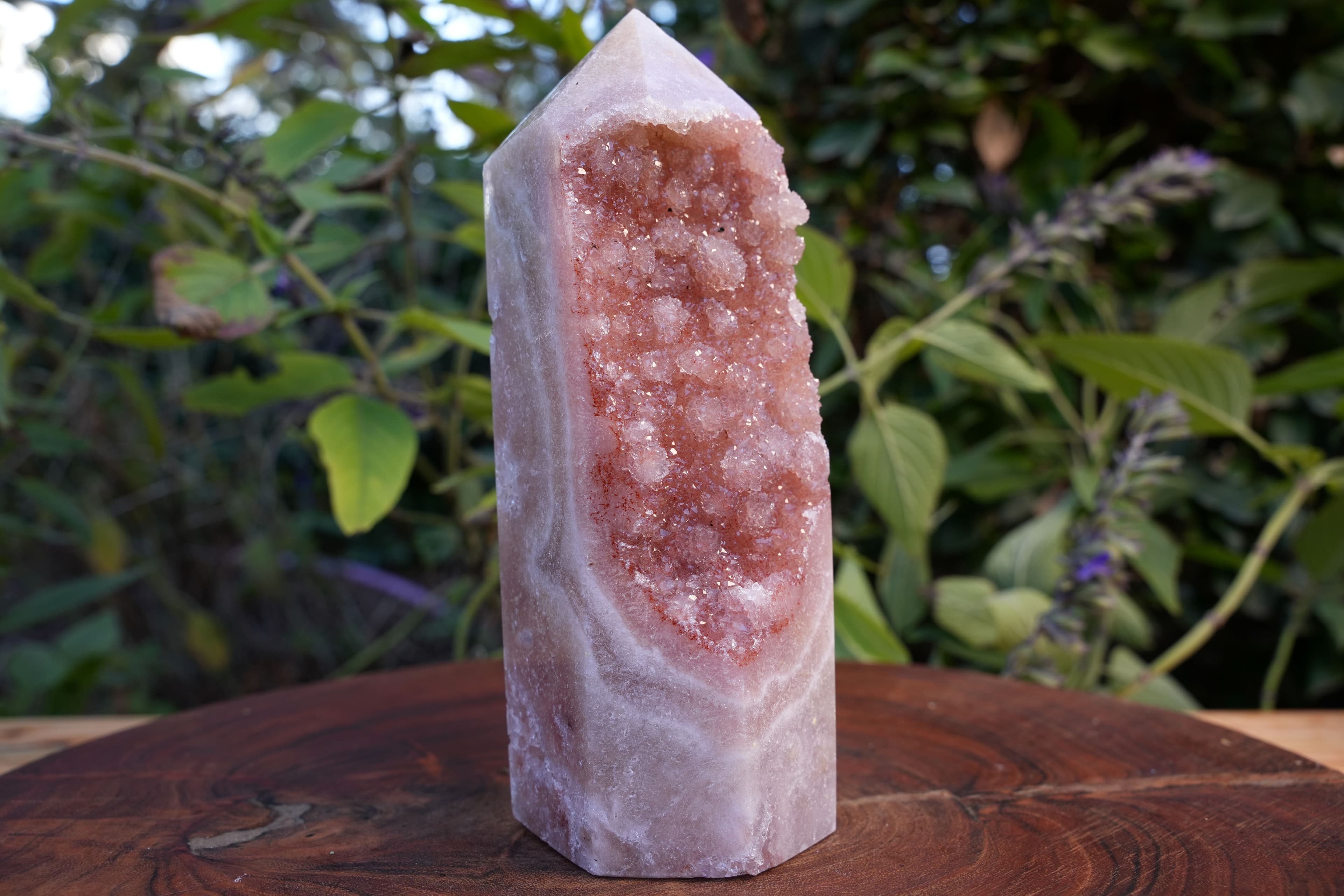 AA Grade Druzy Pink Amethyst Tower | Reiki Infused